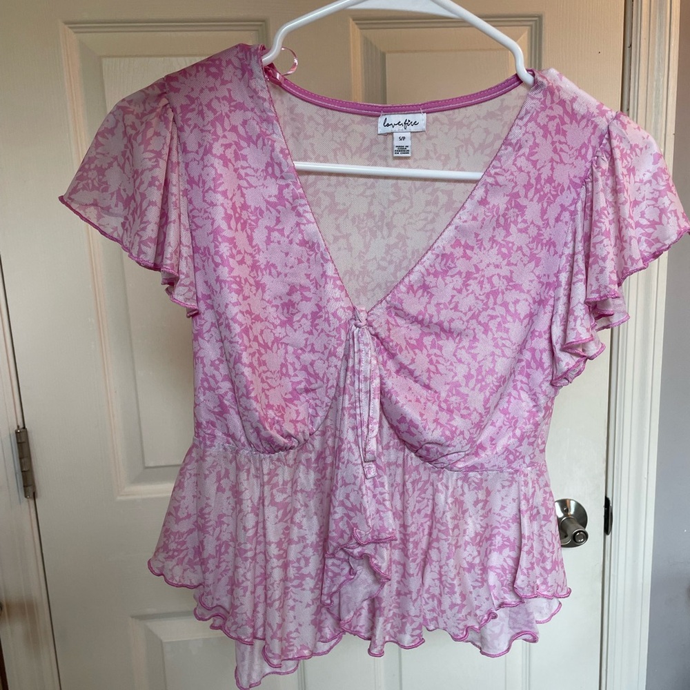 Pink Floral Women's Top